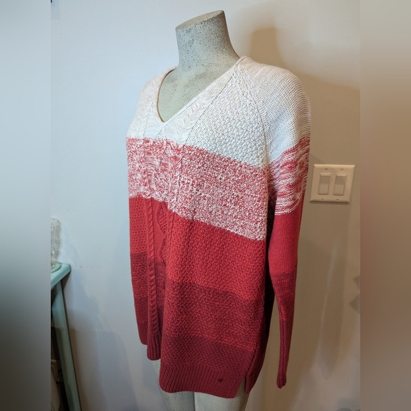 Olsen Europe Red Maple Cable Cotton Knit Sweater Size XL NWT - Picture 10 of 14